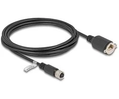 Delock M12 Kabelis D-kodiert 4 Pin Buchse zu RJ45 Buchse zum Einbau Cat.5e FTP 3 m juodas