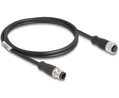 Delock M12 Kabelis D-kodiert 4 Pin Stecker zu Buchse PVC 1 m