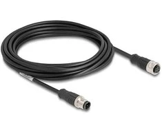 Delock M12 Kabelis D-kodiert 4 Pin Stecker zu Buchse PVC 5 m