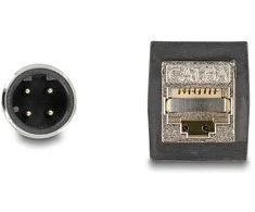 Delock M12 Kabelis D-kodiert 4 Pin Stecker zu RJ45 Buchse PUR (TPU) 0,5 m