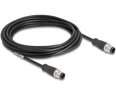 Delock M12 Kabelis D-kodiert 4 Pin Stecker zu Stecker PVC 5 m