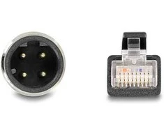 Delock M12 Kabelis D-kodiert 4 Pin Stecker zu RJ45 Stecker PVC 5 m