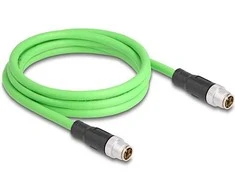 Delock M12 Kabelis X-kodiert 8 Pin Stecker zu Stecker PUR (TPU) 2 m