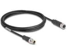 Delock M12 Kabelis X-kodiert 8 Pin Stecker zu Buchse PVC 2 m