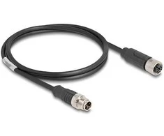 Delock M12 Kabelis X-kodiert 8 Pin Stecker zu Buchse PVC 1 m