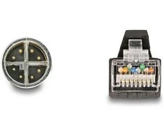 Delock M12 Kabelis X-kodiert 8 Pin Stecker zu RJ45 Stecker PUR (TPU) 5 m