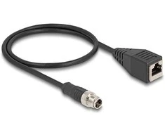 Delock M12 Kabelis X-kodiert 8 Pin Stecker zu RJ45 Buchse PVC 0,5 m
