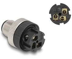 Delock M12 Steckverbinder A-kodiert 3 Pin Stecker zur Montage mit Schraubanschluss