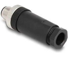 Delock M12 Steckverbinder A-kodiert 3 Pin Stecker zur Montage mit Schraubanschluss