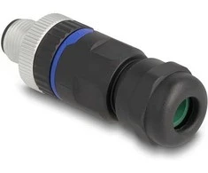 Delock M12 Steckverbinder A-kodiert 4 Pin Stecker zur Montage mit Schraubanschluss