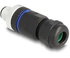 Delock M12 Steckverbinder A-kodiert 5 Pin Stecker zur Montage mit Schraubanschluss
