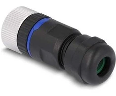 Delock M12 Steckverbinder A-kodiert 8 Pin Buchse zur Montage mit Schraubanschluss