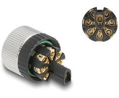 Delock M12 Steckverbinder A-kodiert 8 Pin Buchse zur Montage mit Schraubanschluss