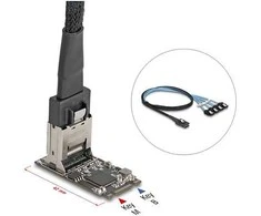Delock M.2 2242 Key B+M Kontroller zu 4 x SATA mit 1 m Kabelis