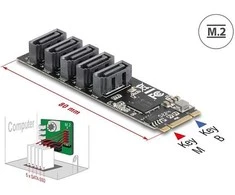 Delock M.2 2280 Key B+M Kontroller zu 5 x SATA