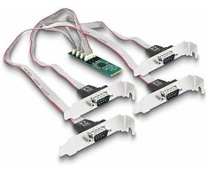 Delock M.2 Karte zu 4 x Seriell RS-232 DB9 mit Standard und Low Profile Slotblenden