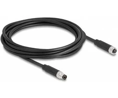 Delock M8 4 Pin Kabelis A-kodiert Stecker zu Buchse PUR (TPU) 3 m
