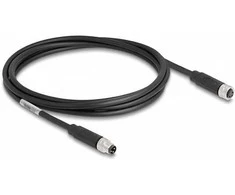 Delock M8 A-kodiert 3 Pin Kabelis Stecker zu Buchse PUR (TPU) 2 m