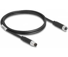 Delock M8 A-kodiert 4 Pin Kabelis Stecker zu Buchse PUR (TPU) 1 m