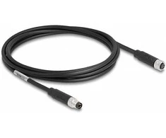 Delock M8 A-kodiert 4 Pin Kabelis Stecker zu Buchse PUR (TPU) 2 m