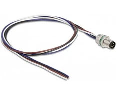 Delock M8 Einbaukabel A-kodiert 4 Pin Stecker für Panel mit offenen Kabeln Front Montage 0,5 m