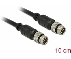 Delock M8 Sensor- / Aktorverlängerungskabel 6 Pin Stecker zu 6 Pin Stecker wasserdicht 10 cm