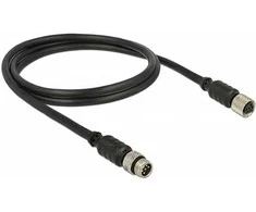 Delock M8 Sensor- / Aktorverlängerungskabel 6 Pin Stecker zu 6 Pin Buchse wasserdicht 1 m