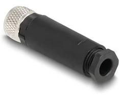 Delock M8 Steckverbinder A-kodiert 3 Pin Buchse zur Montage mit Schraubanschluss