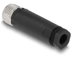 Delock M8 Steckverbinder A-kodiert 4 Pin Buchse zur Montage mit Schraubanschluss