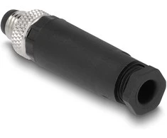 Delock M8 Steckverbinder A-kodiert 4 Pin Stecker zur Montage mit Schraubanschluss