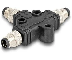 Delock M8 T-Splitter A-kodiert 4 Pin 1 x Stecker zu 2 x Stecker Parallelschaltung