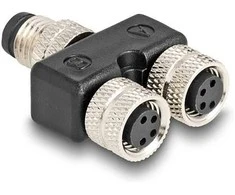 Delock M8 Y-Splitter A-kodiert 4 Pin 1 x Stecker zu 2 x Buchse Parallelschaltung