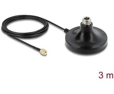 Delock Magnetischer Antennen Standfuß 1 x N Buchse zu 1 x RP-SMA Stecker ULA100 3 m outdoor juodas