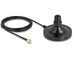 Delock Magnetischer Antennen Standfuß 1 x N Buchse zu 1 x RP-SMA Stecker ULA100 3 m outdoor juodas
