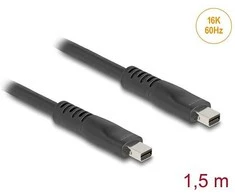 Delock Mini DisplayPort Kabelis 16K 60 Hz 80 Gbps 1,5 m