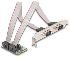 Delock Mini PCIe I/O PCIe full size 2 x Seriell RS-232 mit Spannungsversorgung 5 V / 12 V