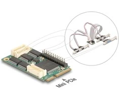 Delock Mini PCIe I/O PCIe full size 4 x Seriell RS-232, 1 x Parallel