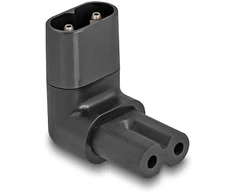 Delock Netzadapter IEC 60320 - C8 auf C7, Stecker / Buchse, 2,5 A, 90° gewinkelt