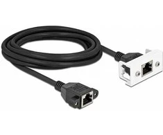 Delock Netzwerk Verlängerungskabel für Easy 45 Modul S/FTP RJ45 Buchse zu RJ45 Buchse Cat.6A 3 m juodas / baltas