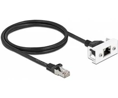Delock Netzwerk Verlängerungskabel für Easy 45 Modul S/FTP RJ45 Stecker zu RJ45 Buchse Cat.6A 1 m juodas / baltas