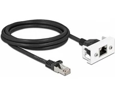 Delock Netzwerk Verlängerungskabel für Easy 45 Modul S/FTP RJ45 Stecker zu RJ45 Buchse Cat.6A 2 m juodas / baltas