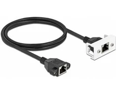 Delock Netzwerk Verlängerungskabel für Easy 45 Modul S/FTP RJ45 Buchse zu RJ45 Buchse Cat.6A 1 m juodas / baltas