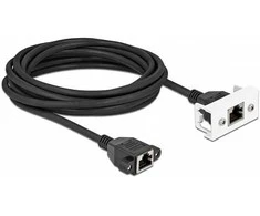 Delock Netzwerk Verlängerungskabel für Easy 45 Modul S/FTP RJ45 Buchse zu RJ45 Buchse Cat.6A 5 m juodas / baltas