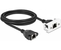 Delock Netzwerk Verlängerungskabel für Easy 45 Modul S/FTP RJ45 Buchse zu RJ45 Buchse Cat.6A 2 m juodas / baltas