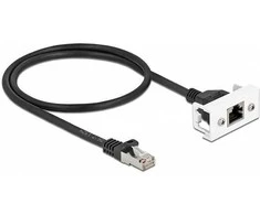 PATCHCORD KAT.6A S/FTP LSZH 0.5M JUODA MODUŁ EASY 45 DELOCK