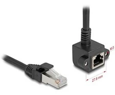 Delock Netzwerk Verlängerungskabel RJ45 Stecker zu RJ45 Buchse 90° gewinkelt Cat.6 F/UTP 1 m juodas