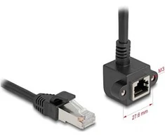 Delock Netzwerk Verlängerungskabel RJ45 Stecker zu RJ45 Buchse 90° gewinkelt Cat.6 F/UTP 0,25 m juodas
