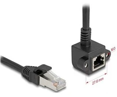 Delock Netzwerk Verlängerungskabel RJ45 Stecker zu RJ45 Buchse 90° gewinkelt Cat.6 F/UTP 0,5 m juodas