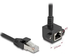 Delock Netzwerk Verlängerungskabel RJ45 Stecker zu RJ45 Buchse 90° gewinkelt Cat.6 F/UTP 3 m juodas