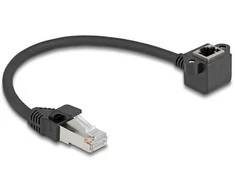Delock Netzwerk Verlängerungskabel RJ45 Stecker zu RJ45 Buchse 90° gewinkelt Cat.6 F/UTP 0,25 m juodas